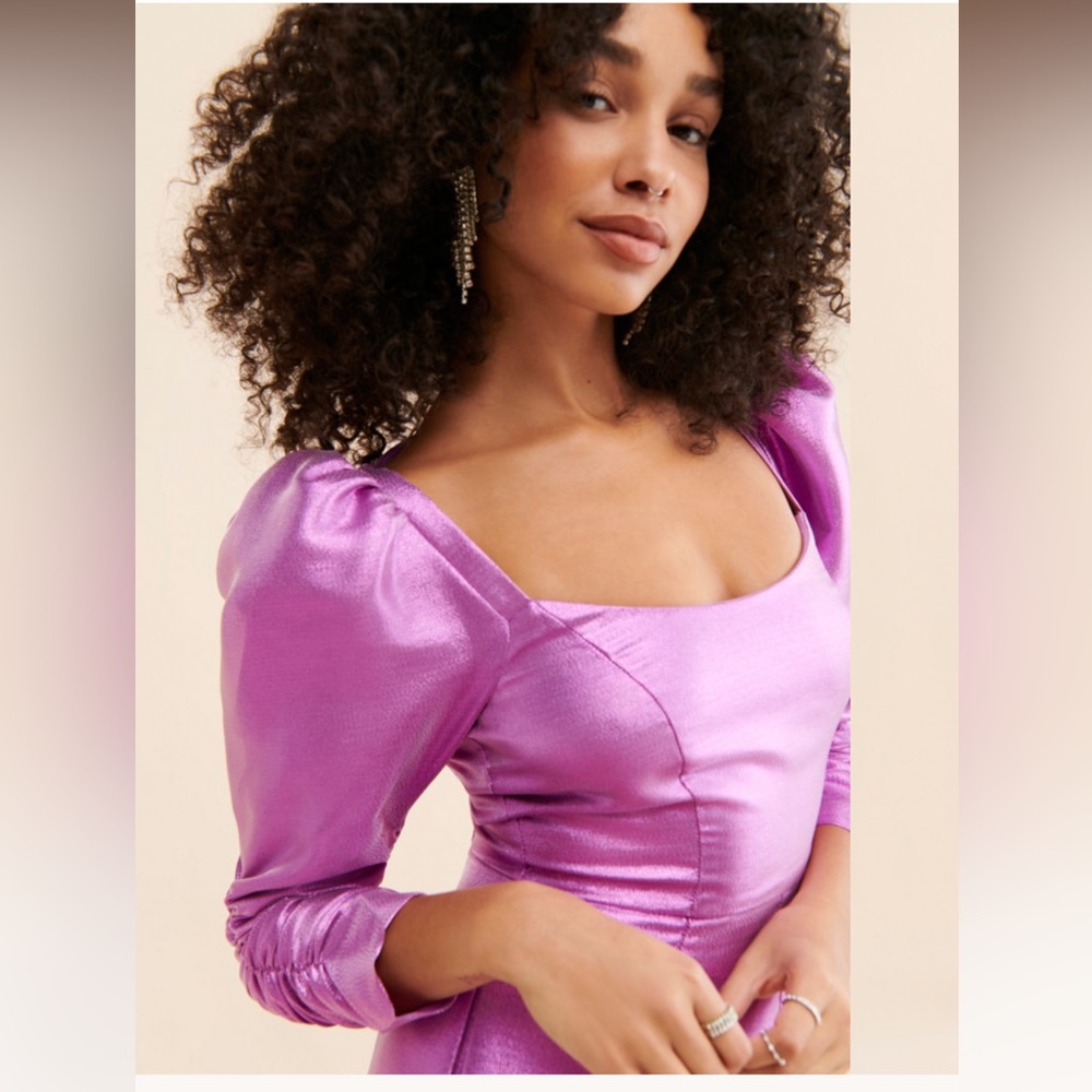 Hutch Purple Puff Sleeve Romper - Picture 3 of 4